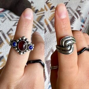 LOT of 2 Vintage Sterling Silver Rings